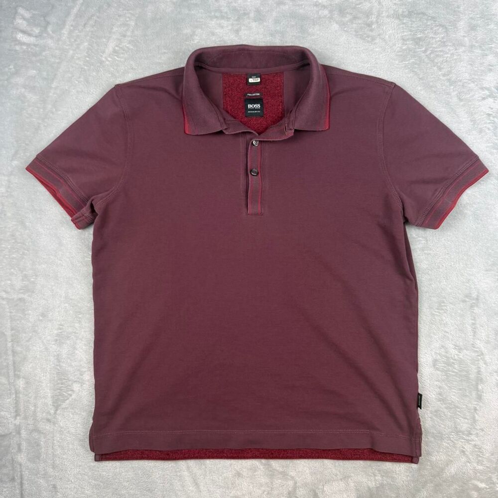 Hugo-boss Men's Burgundy and Red Polo-shirts